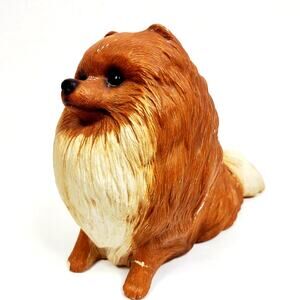 VTG 1985 Sandicast Pomeranian Dog Puppy Figurine Statue 189 Signed Sandra Brue